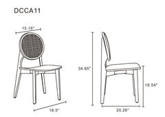 Versailles Round Dining Chair in Nature Cane (set of 2) - Ornate Home