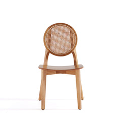 Versailles Round Dining Chair in Nature Cane (set of 2) - Ornate Home