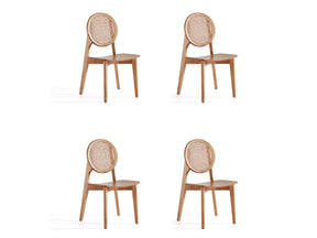 Versailles Round Dining Chair in Nature Cane (set of 4) - Ornate Home
