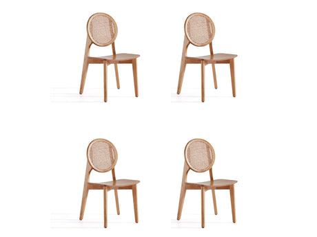 Versailles Round Dining Chair in Nature Cane (set of 4) - Ornate Home