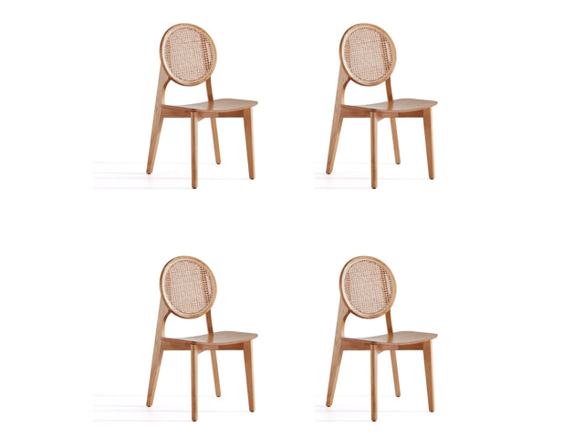 Versailles Round Dining Chair in Nature Cane (set of 4) - Ornate Home