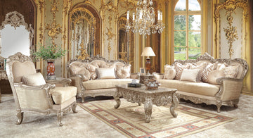 Versailles Royale Champagne Gold 3-Pc Living Room Set /  HD-8925 3PC - Ornate Home