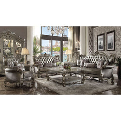 Versailles Silver Loveseat W/4 Pillows - Ornate Home