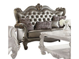 Versailles Silver Loveseat W/4 Pillows - Ornate Home