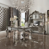 Versailles Silver PU & Antique Platinum Office Chair - Ornate Home