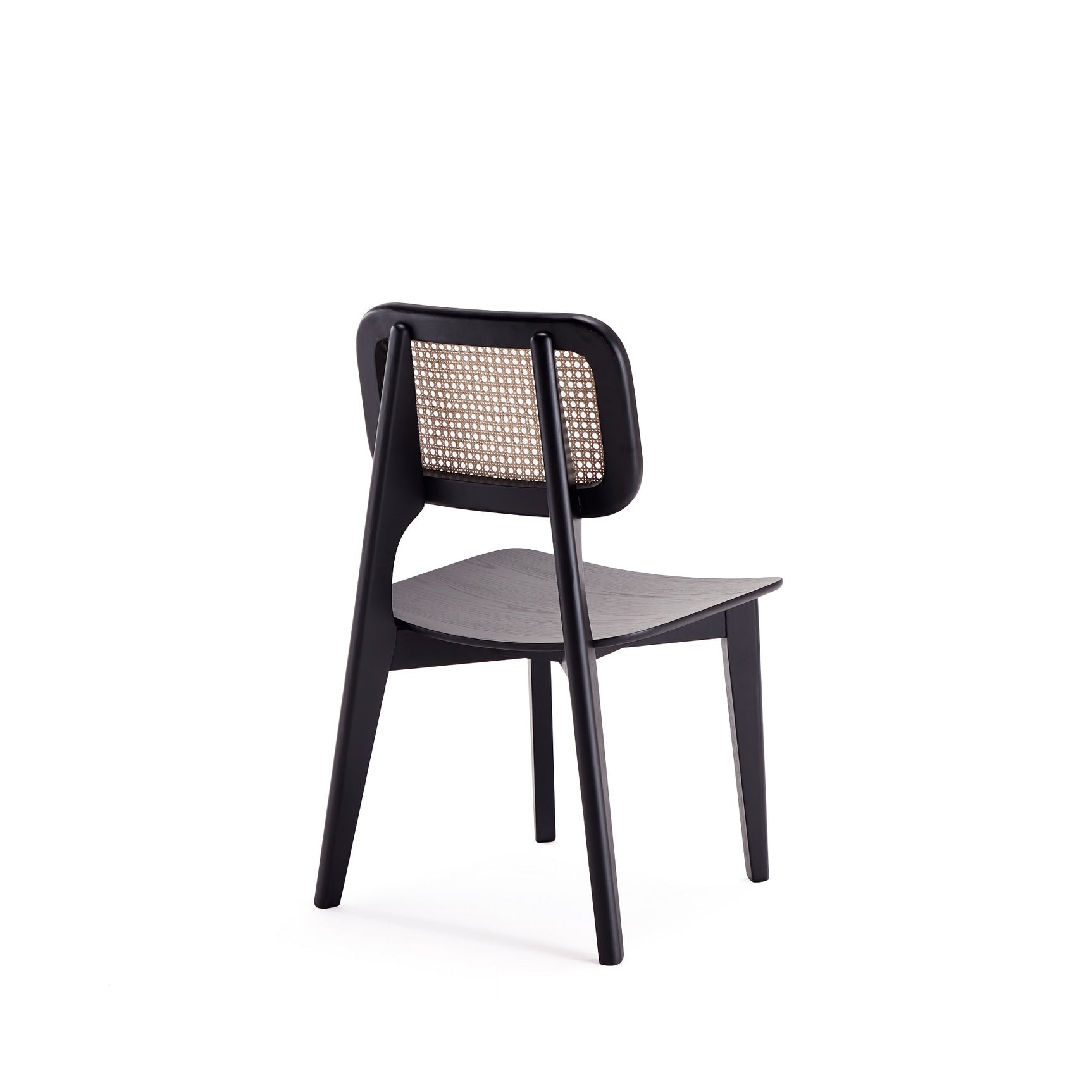 Versailles Square Dining Chair in Black and Natural Cane (set of 2) - Ornate Home