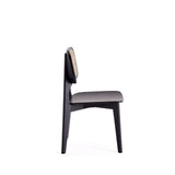 Versailles Square Dining Chair in Black and Natural Cane (set of 2) - Ornate Home