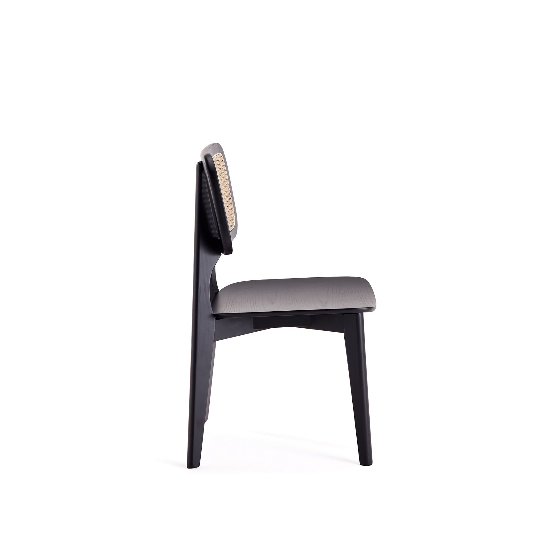 Versailles Square Dining Chair in Black and Natural Cane (set of 2) - Ornate Home