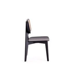 Versailles Square Dining Chair in Black and Natural Cane (set of 2) - Ornate Home