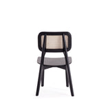 Versailles Square Dining Chair in Black and Natural Cane (set of 4) - Ornate Home