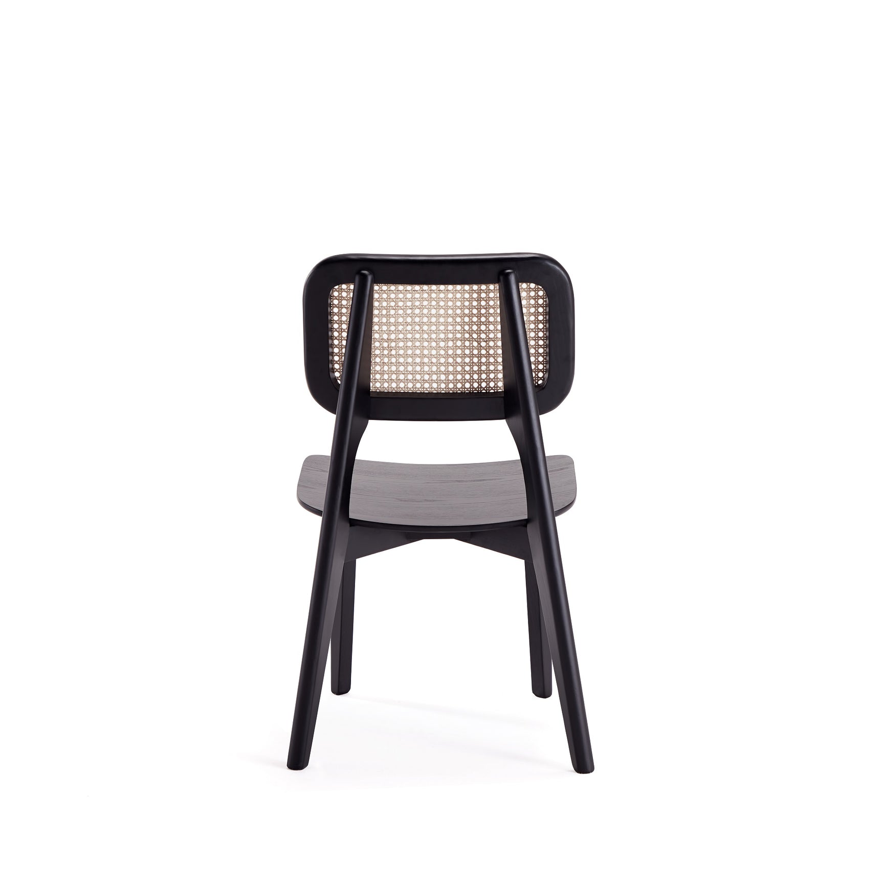 Versailles Square Dining Chair in Black and Natural Cane (set of 4) - Ornate Home