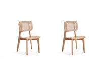 Versailles Square Dining Chair in Nature Cane (set of 2) - Ornate Home
