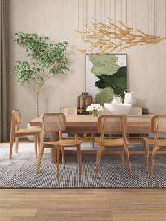 Versailles Square Dining Chair in Nature Cane (set of 2) - Ornate Home