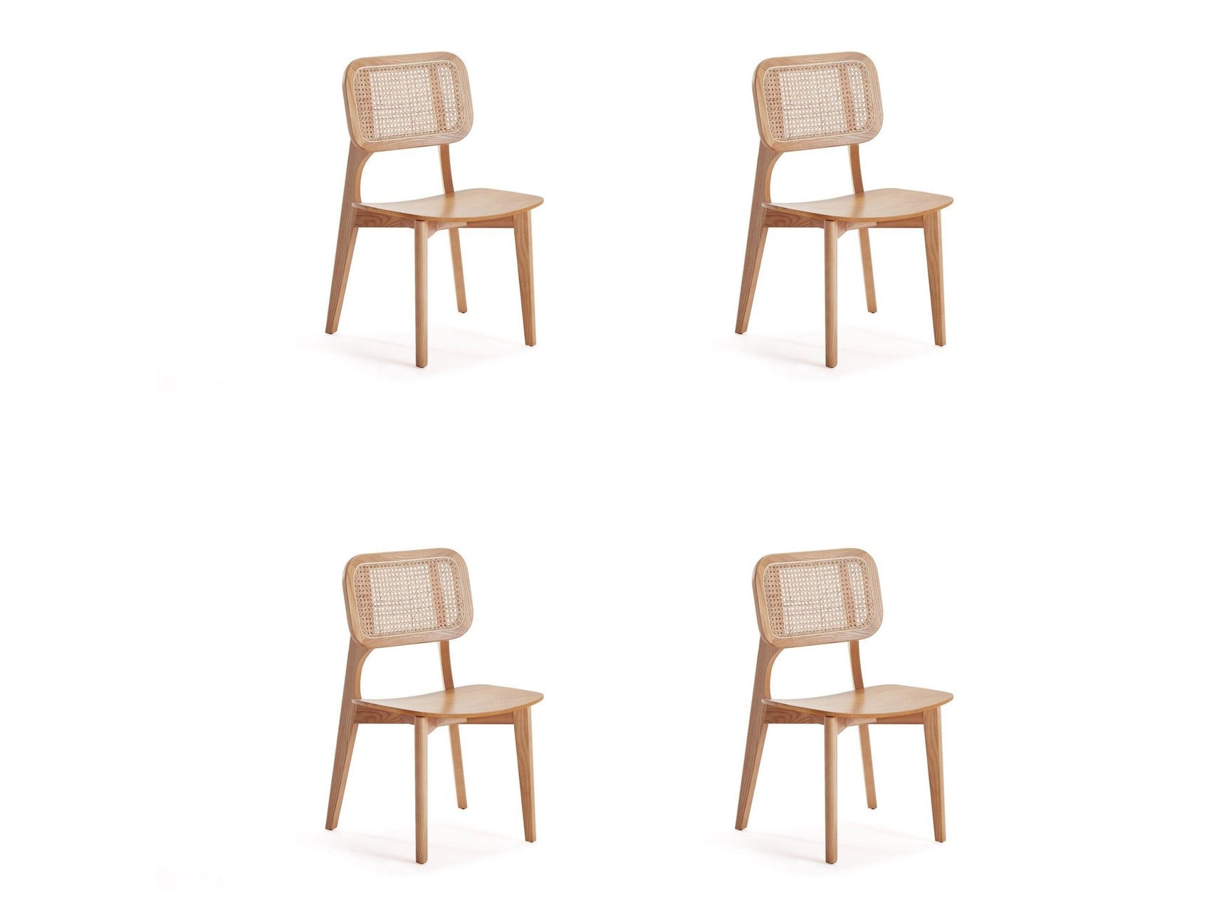 Versailles Square Dining Chair in Nature Cane (set of 4) - Ornate Home