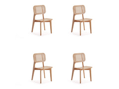 Versailles Square Dining Chair in Nature Cane (set of 4) - Ornate Home