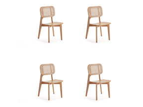 Versailles Square Dining Chair in Nature Cane (set of 4) - Ornate Home