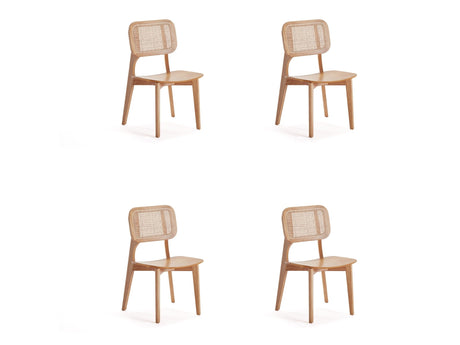 Versailles Square Dining Chair in Nature Cane (set of 4) - Ornate Home