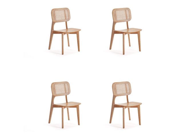 Versailles Square Dining Chair in Nature Cane (set of 4) - Ornate Home