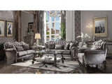 Versailles Velvet & Antique Platinum Sofa w/5 Pillows - Ornate Home