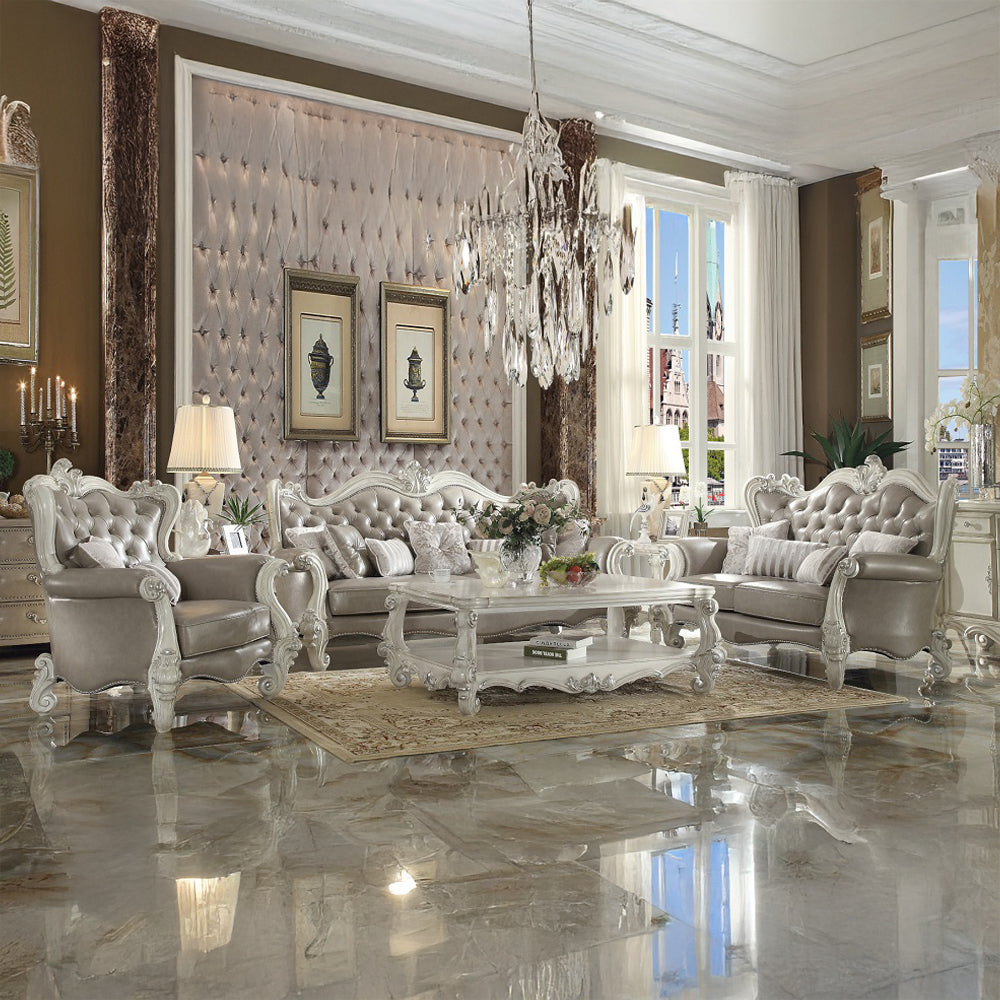 Versailles White Chair w/2 Pillows - Ornate Home