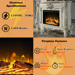 Versailles White Fireplace - Ornate Home