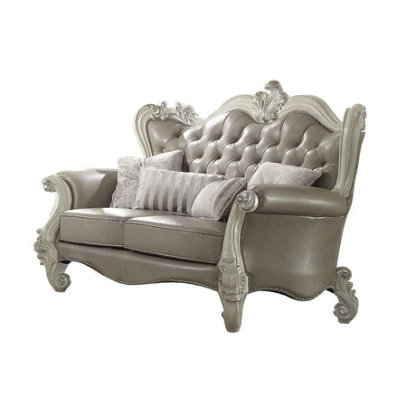 Versailles White Loveseat w/4 Pillows - Ornate Home