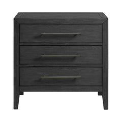 Versailles Contemporary Black 3-Drawer Nightstand