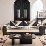 Vertical Stripes Sectional Sofa Cover Slipcover - Non-Slip, Fits L-Shape Couches - Ornate Home