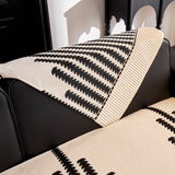 Vertical Stripes Sectional Sofa Cover Slipcover - Non-Slip, Fits L-Shape Couches - Ornate Home