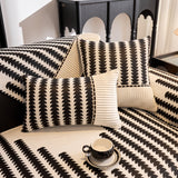 Vertical Stripes Sectional Sofa Cover Slipcover - Non-Slip, Fits L-Shape Couches - Ornate Home