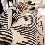 Vertical Stripes Sectional Sofa Cover Slipcover - Non-Slip, Fits L-Shape Couches - Ornate Home
