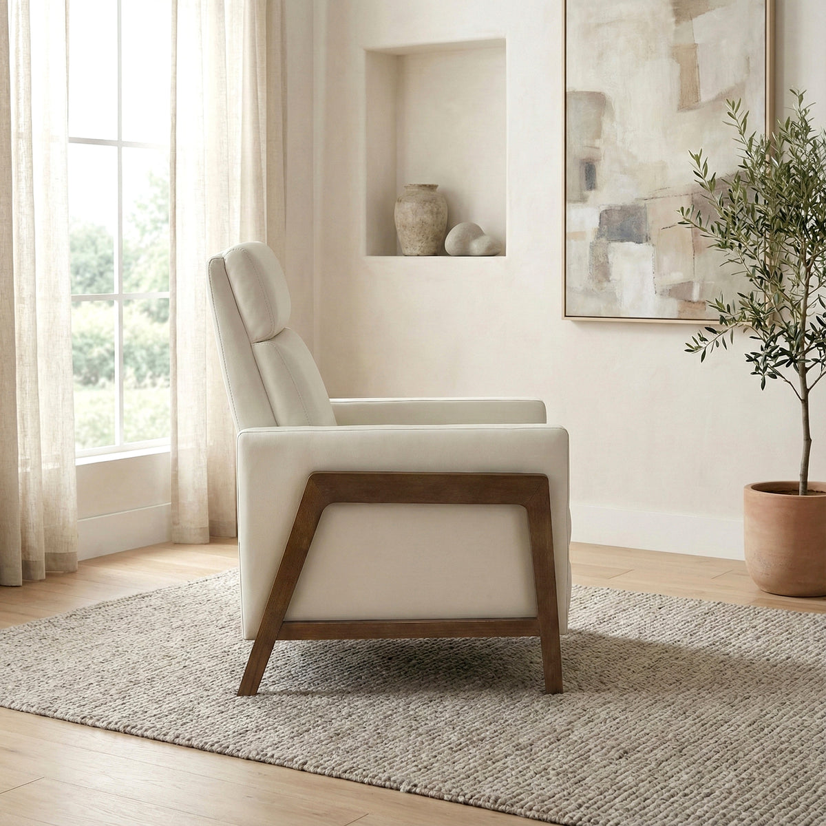 Verve Beige Push Back Reclining Chair - Ornate Home