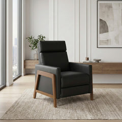 Verve Black Push Back Reclining Chair - Ornate Home