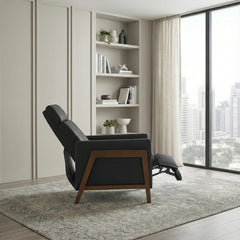 Verve Black Push Back Reclining Chair - Ornate Home