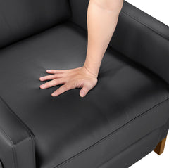 Verve Black Push Back Reclining Chair - Ornate Home