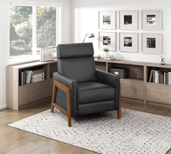 Verve Black Push Back Reclining Chair - Ornate Home