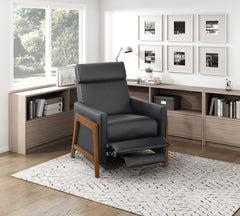 Verve Black Push Back Reclining Chair - Ornate Home