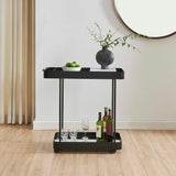 Vesper Black Iron Bar Cart - Ornate Home