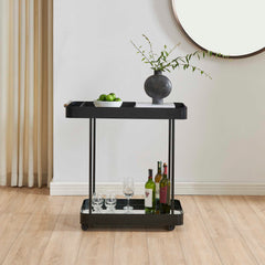 Vesper Black Iron Bar Cart - Ornate Home