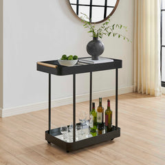 Vesper Black Iron Bar Cart - Ornate Home