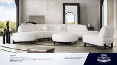 Vesper White/Black Faux Shearling 3-Pc Sectional - Ornate Home