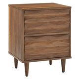 Vespera Walnut 2-Drawer Nightstand - Ornate Home