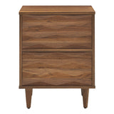 Vespera Walnut 2-Drawer Nightstand - Ornate Home