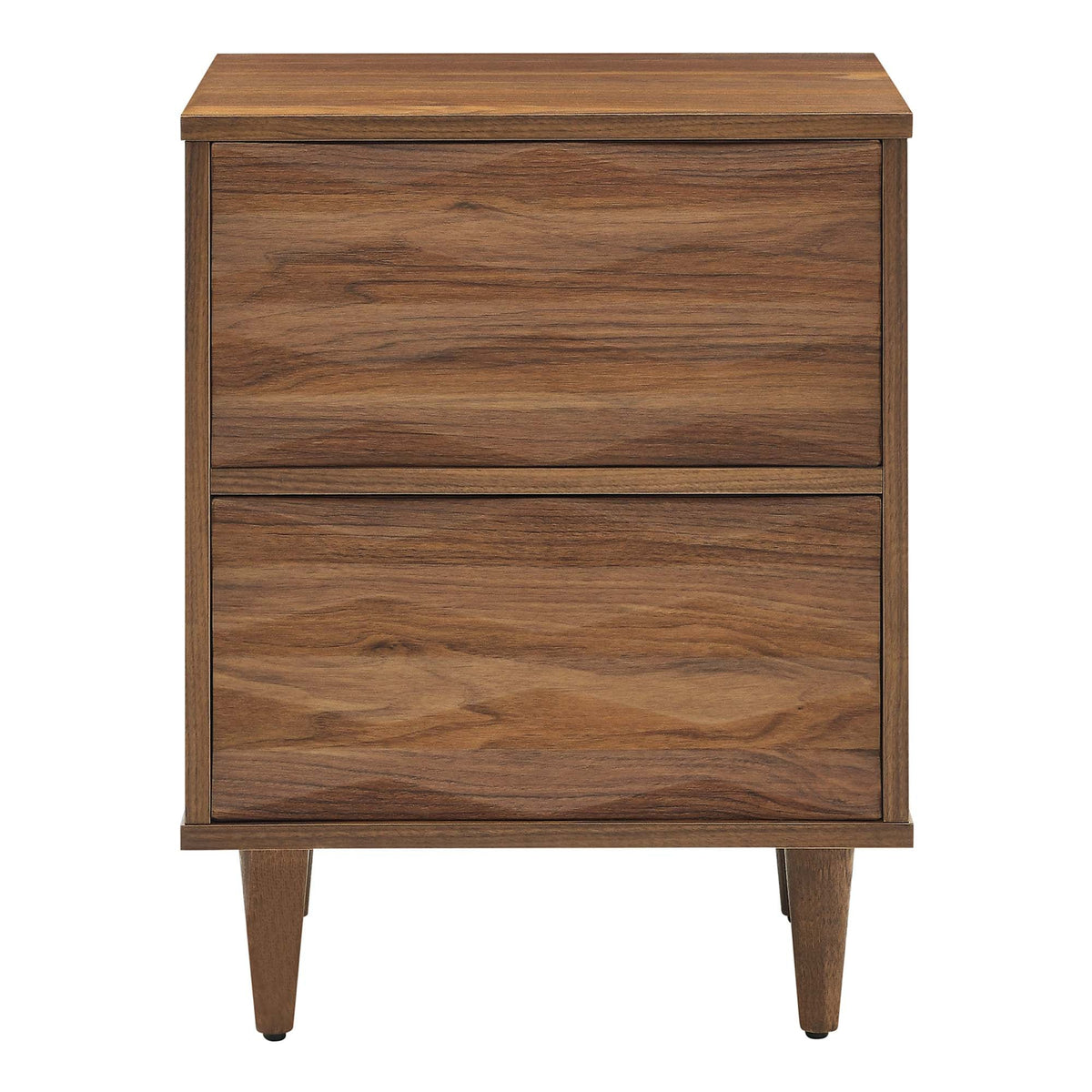 Vespera Walnut 2-Drawer Nightstand - Ornate Home