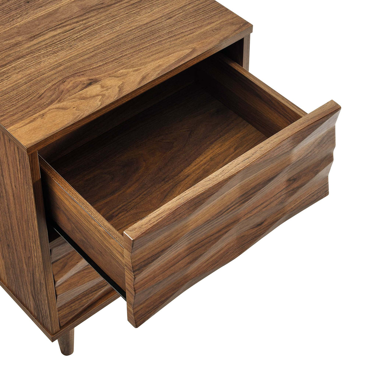 Vespera Walnut 2-Drawer Nightstand - Ornate Home