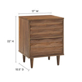Vespera Walnut 2-Drawer Nightstand - Ornate Home