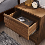 Vespera Walnut 2-Drawer Nightstand - Ornate Home
