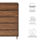 Vespera Walnut 5-Drawer Chest - Ornate Home