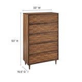 Vespera Walnut 5-Drawer Chest - Ornate Home
