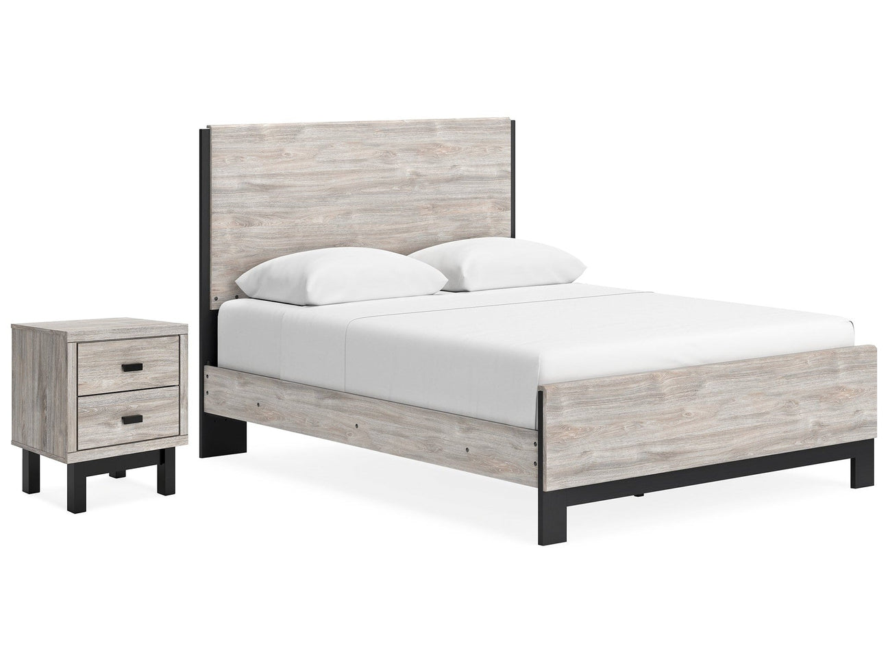 Vessalli Gray Queen Panel Bed & Nightstand (Online Special Price) - Ornate Home